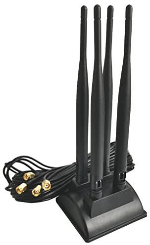 I03DS 3 m 2,4 G 5,8 G WiFi antenn 4 x 6 dBi RP-SMA adapter kabel med magnetisk stativ dubbel frekvens magnetisk 6 dBi RP-SMA