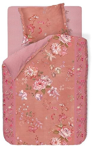 Pip Studio Bettwäsche Tokyo Bouquet Pink Rosa Blumen Blüten Zweige Pflanzen Paspel Perkal Wendeoptik, Größe:Zusatzkissenbezug 40x80 cm