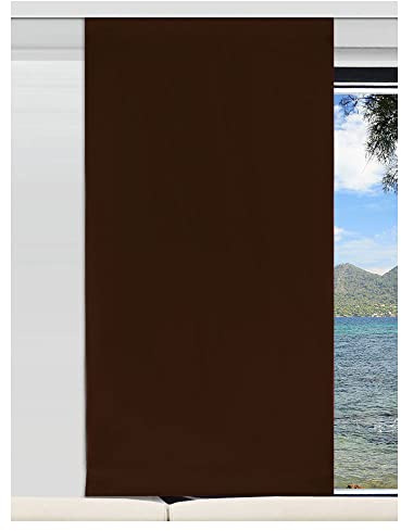 SeGaTeX home fashion Deko-Paneele Flächengardine Mattis | Höhe 40 – 200 cm nach Maß | braun Unifarben für Caravan Wohnwagen | Flächenvorhang