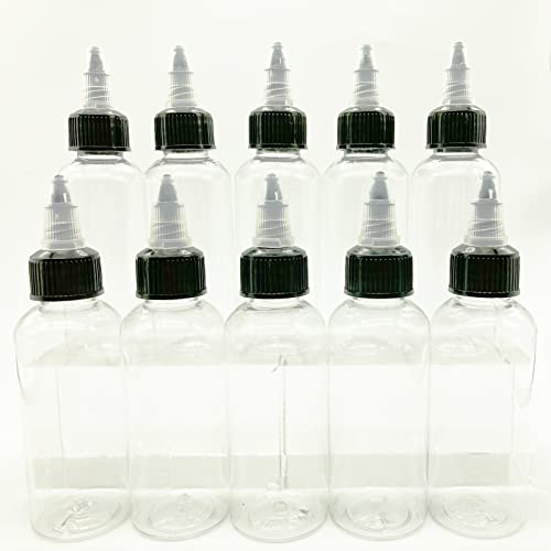 TUKEVA 10 PCS 60ml Tropfflaschen Set aus Kunststoff Transparente Kunststoff Quetschflaschen Flüssigkeitstropfflasche für DIY-Kunsthandwerk, Ink Liquid, Öle,Kleber, Mehrzweck, Chemikalienresistent
