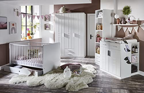 möbelando Babyzimmer-Komplettset >BORKUM< in Weiss