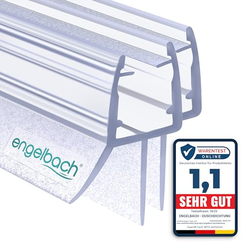 Engelbach® Duschdichtung 2x 90cm mit perfekter Passform für 5-8mm Glastüren - Duschtürdichtung mit extra dicker Gummilippe - für alle Duschtypen - 100% wasserdicht - Einfache Installation