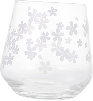 Warmhm Transparenter Kirschblüten-Design-Glas-wasserbecher Haushaltstasse Zum Servieren Von Milch Saft EIS Und Mehr Für Zuhause Cafés Restaurants Hotels