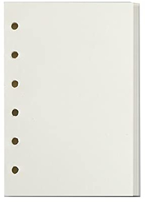 160 Blätter/ 320 Seiten A7 Nachfüllpapier, 2er Pack Einlageblätter 6-Loch-Binder Blanko/Liniert Nachfüllpapier für Notizbuch Tagbuch Organizer Planer (A7, Blanko Papier)