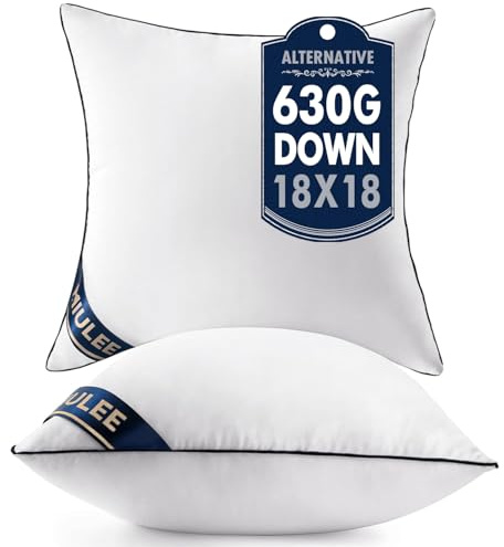 MIULEE 18x18 Pillow Inserts Set of 2 Throw Pillows 18 Inch Premium Down Alternative Pillow Inserts Decorative Pillow Stuffer for Sofa, Couch (18x18 inch, Set of 2)