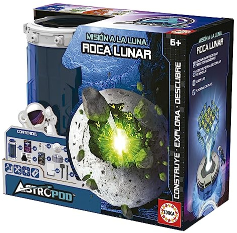 Educa - Misión a la Luna; Roca Lunar, Descubre una civilización alienígena perdida excavando la Misteriosa Roca Lunar; Monta el Cubo y descifra los Mensajes Ocultos, a Partir de 6 Años (41346)