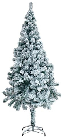AC - Árbol de Navidad nevado, Pino, Abeto Artificial Blanco, Estructura de plástico y Metal Revestido, Robusto y Duradero, fácil Montaje, 150 cm