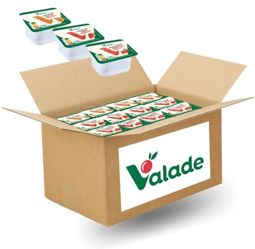 VALADE - 120 barquettes de préparation de fruits et gelée - 3 parfums | Préparation de fruits abricot, fraise, gelée groseille, 35% de fruits - petit déjeuner, hôtel, restauration, Airbnb