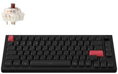 Keychron Mechanische Tastatur Q1 Max QMK/VIA Wireless, Layout QWERTY US, Vollmetall, programmierbar, 2,4 GHz/Bluetooth/USB, RGB und Hot-Swappable, Gateron Jupiter Brown, Side-Printed Keycaps