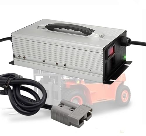 WLEJSL Chargeur Batterie pour Chariot Élévateur 24 V 50 A, 48 V 30 A, 60 V 25 A, 12 V 50 A Chargeur Batterie Haute Puissance avec Prise Anderson 50 A LED Indiquant L'État de Charge,24V50A