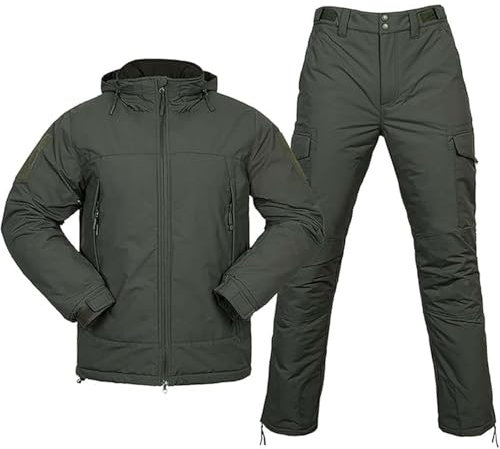 Generisch Männer Taktisches Set Windjacke Tactical Übergangsjacke Combat Regenjacke Taktische Cargo Hose Warm Winter Uniform Set Militär Anzug Männer Outdoor Jagdbekleidung,B,Trousers XL