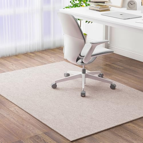 Generisch Bodenschutzmatte Bürostuhl Unterlage, Stuhlunterlage Für Hartböden Teppich Gaming, rutschfest Schreibtischstuhl Unterlage Für Laminat Bodenschutz Büro Und Zuhause,Beige,150 * 200cm