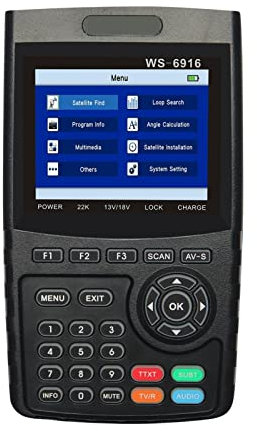 Buscador de satélite, medidor de señal, WS-6916 Digital Satellite Finder Meter HD Digital Satellite TV Finder Satellite Signal Finder Meter 3.5 pulgadas Satellite Finder para ajustar la antena paraból