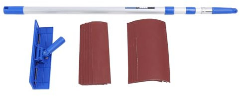 Aluminum Alloy Drywall Sanding Pole Sander Head, 2m Telescopic Pole, Sandpaper for Ceiling Corners