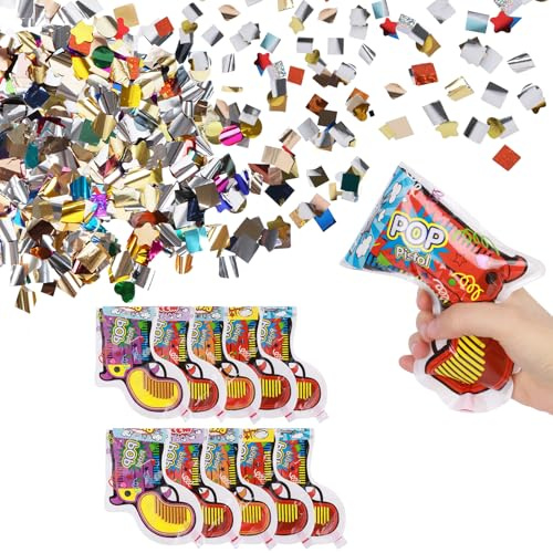 Moorle 10 Stück Party Popper Konfettikanone, Party Confetti Kanone Konfetti Set, Papier Konfettibombe Pistolen Konfetti Pistole für Geburtstage Hochzeit Party