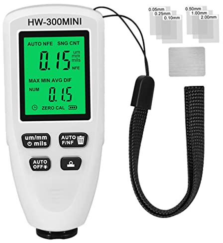 JECOMPRIS Misuratore di Spessore Rivestimento Auto, Calibro Digitale Portatile, Rilevamento Automatico del Substrato, 0-2000um per Ispezione Vernice