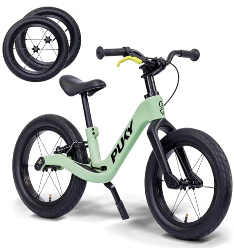 PUKY Next Set 12” & 14 Green/Black | Mitwachsendes Laufrad 2-6 Jahre | Kinderlaufrad ab 2 Jahre | Lauflernrad mit Bremse & Sicherheitslenkergriffen | Balance Bike | FlipChip Räder | Höhenverstellbar