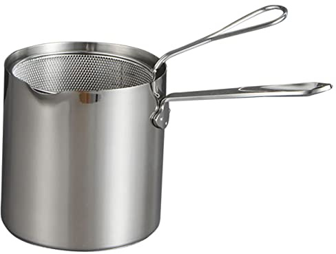 KOCKSHION 1juego Olla Freidora De Acero Inoxidable Con Cestillo Para Cocinar Casa Para Tempura Patatas Fritas y Compatible Con Inducción y Gas