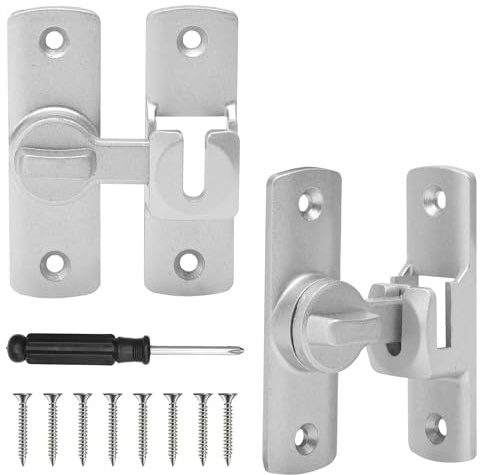 APOMOONS Verrou Porte Coulissante avec Tournevis Cruciforme Serrure Porte Intérieur Réversible Extérieur Verrou Coulissant Petit Verrouillage pour Loquet Pêne Serrure à Pêne Dormant Loquet de Fenêtre