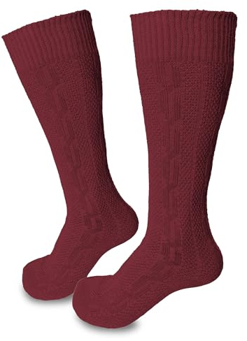 Steigenhöfer Manufaktur Trachtensocken Herren und Damen Lang – Klassische Kniebundstrümpfe im Zopfmuster – Oktoberfest Strümpfe aus Baumwolle für Männer & Frauen