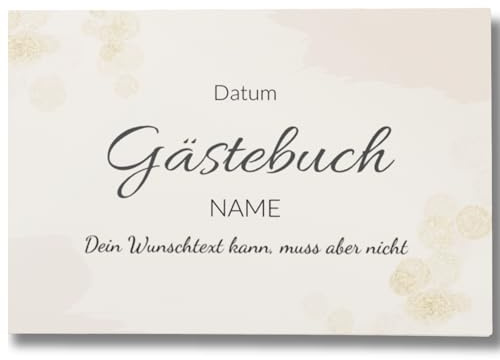 YMEMOS Individuelles Gästebuch personalisiert mit Namen blanko zum Ausfüllen – personalisiertes Erinnerungsalbum Erinnerungsbuch mit Leere Seiten (40 Seiten/20 Blatt)
