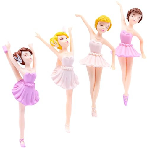 YARNOW 4stücke Teiliges Ballerina Tortendekor Elegante Tortenaufsätze Für Geburtstagsfeiern Tanzende Figurinen Für Kreative Backideen Und Festliche Anlässe