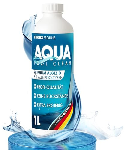 Aqua Pool Clean 1L - Hochwirksames flüssiges Algizid für Pool I Idealer Pool Algenvernichter mit Klareffekt | Profi Algenvernichter Pool | Schonend desinfizierendes Reinigungsmittel gegen Algen