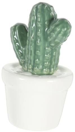 Hemobllo Ornamento Decorativo Cactus in Ceramica Dorata Finitura Raffinata, Stile Classico per Arredamento Casa e Decorazioni da Parete Eleganti