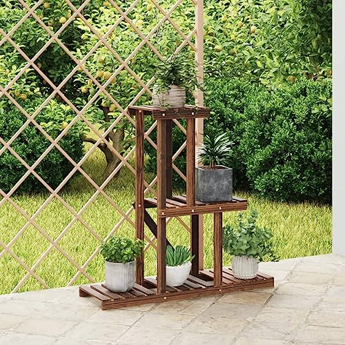 Frdhee Banco de flores para salón, soporte para plantas, 81 x 25 x 75,5 cm, madera maciza de abeto, estable y ahorra espacio, ideal para salón, balcón y oficina