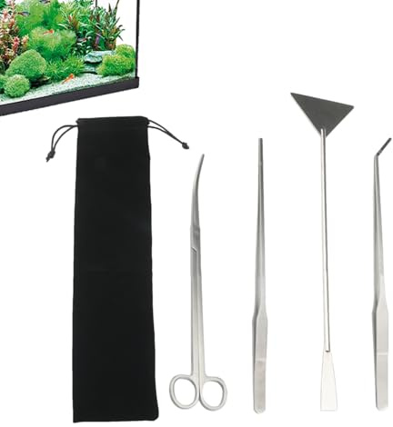 Quorvex Aquarium Schere,Edelstahl Lange Rostbeständige Scheren,Wasserpflanzen Algenkratzer Werkzeug | Zum Schneiden Formen und Pflegen Für Süßwasser Und Meerwasser Aquarien