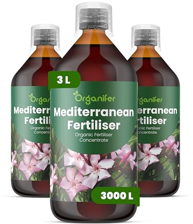 Fertilizzante liquido organico 3x1L per piante mediterranee – crescita vigorosa e fogliame sano – Organifer