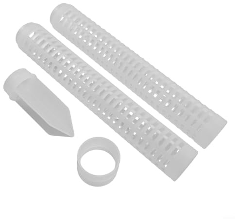 Hosrivae Poteau de mousse empilable en plastique pour plantes grimpantes - Lot de 2 supports de plantes avec prise de terre 28 x 4 cm - Colonne de culture blanche pour pothos lierre intérieur