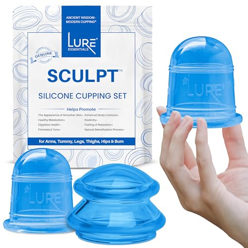 Lure Anti Cellulite Schröpftherapie Set - Massagegerät Schröpfen Kit mit 3 Silikon Massage Cups - Cellulite Schröpfsets Verwendung mit Cellulite Öl - Sculpt Shower Silikon Schröpfset