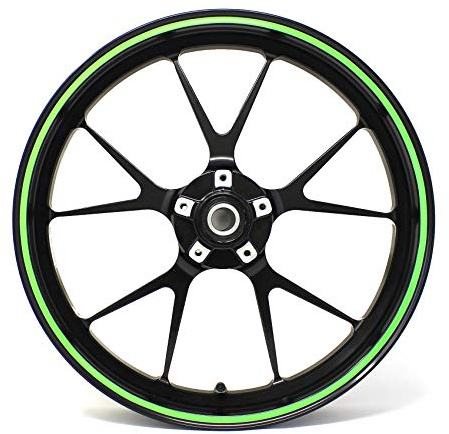 Felgenrandaufkleber Felgenrand Stripes Breite 7mm Matt Glanz Carbon mit Montagetool 16 17 18 19 Zoll Zubehör für Auto Motorrad Felgen Aufkleber (Lindgrün)