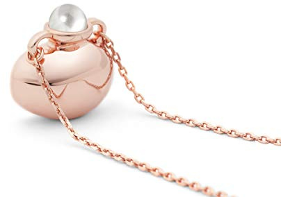 Bottle Personalized Engraving Akoya Pearl Necklace Rose Gold Tone Amphora Vessel Vase Jar Necklace