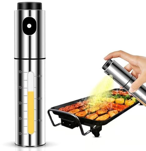 HEYABAE 2 pulverizadores de aceite con bomba para cocinar, botella de aceite para cocina, utensilios de cocina, para rociar ensaladas y barbacoas