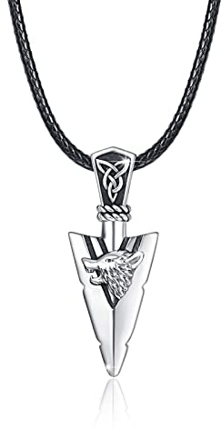 ZIPPICE Kette Herren 925 Sterling Silber Pfeilspitze Halskette Pfeil Anhänger Halskette Geschenke für Mann Damen Bruder