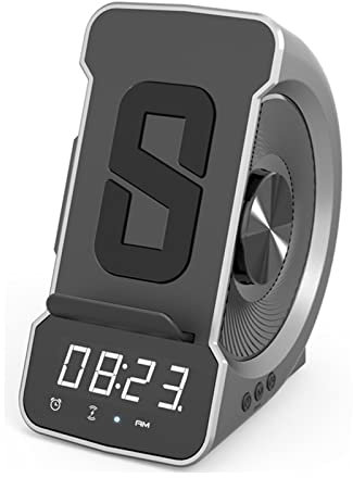 fivenum Drahtloses Aufladen von Bluetooth-Lautsprechern mit Weckfunktion, FM-Radio, TF-Karten-Handyhalter
