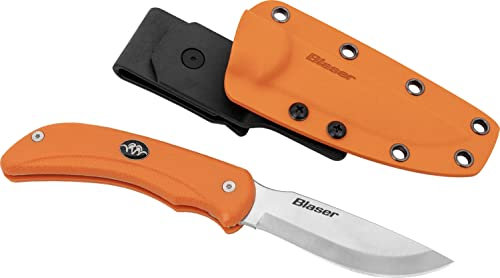 Blaser Ultimate Messer - Jagdmesser mit Aufbruchklinge Orange - Klappmesser für Jäger zum Aufbrechen mit Hardcase Messertasche für den Gürtel oder Hosenbund