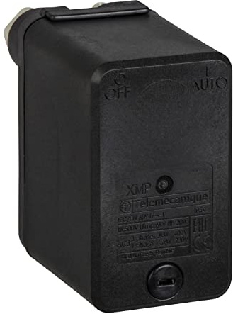 Telemecanique XMPC12C2941S702 Druckschalter, 0 bis 12 bar, 230 V oder 380 V, wasserdicht IP44, Schwarz, Relais, Druckknopf