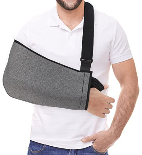 Fasola Armschlinge Schulter, Einstellbar Armschlaufe Mit Atmungsaktivem Mesh für Damen und Herren, Schulterschlaufe für gebrochenes Handgelenk, Ellbogen, Arm, ausgerenkte Schulter - M