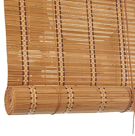 zhijiaqian456 Bambus Rollo Sonnenschutz Sichtschutz Rollo Seitenzugrollo Raffrollos,Für Fenster und Türen,Natur Holzrollos,für Fenster und Türen,Anpassbar (145 x 200 cm)