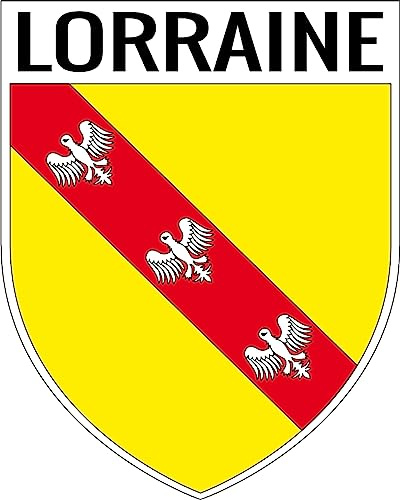 1 X ECUSSON autocollants 9x8 cm - BLASON LORRAINE REGION - GRAND STICKER LORRAINE