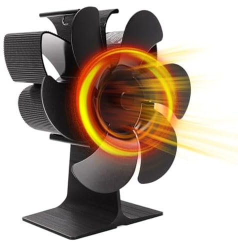 WuYan Ventilatore per stufa, attrezzi per camino con 6 foglie, senza elettricità, ecologico, per stufa a legna