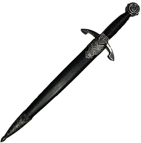 ECOMMUR Daga Medieval ZS7173 | Daga histórica de coleccionista + Vaina. Colección de artículos Antiguos.