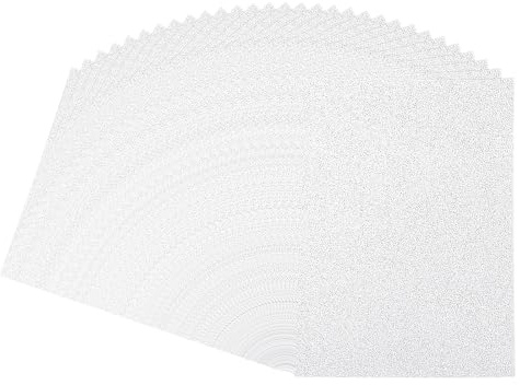 PATIKIL 11.7x8.3 Cartulina de Purpurina 30 Hojas A4 Gruesas y Brillantes sin Desprendimiento de Brillo para Scrapbooking Tarjetas Manualidades Diy Fiestas Decoración Plata