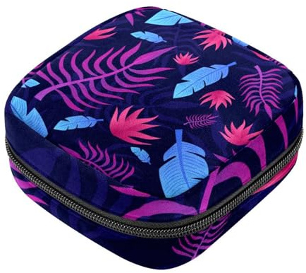 Damenbinden-Aufbewahrungstasche, blau-rote Sternen-Muster, USA, erste Periode, für Mädchen und Frauen, Menstruationstassen-Beutel, Menstruationstasse, Tamponbeutel, Mehrfarbig 2, 4.7x6.6x6.6