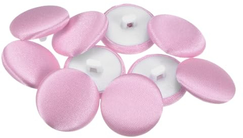 QUARKZMAN 10 Stück Knöpfe 20mm Stoffbezogene Knöpfe Rosa Nähknöpfe mit Stoff bezogen Runder Kunststoffschaft Ösen Vintage für Anzüge Kleider Blusen Mantel Jacke Blazer Basteln