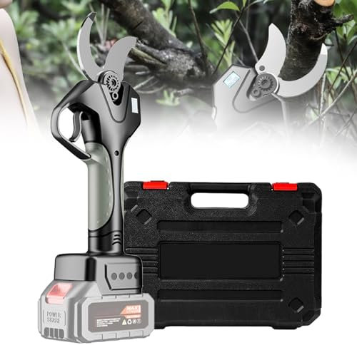 Forbici elettriche da potatura, Forbici da potatura Senza Fili con Display LCD e Lame SK5, Diametro di Taglio 1,6, Forbici elettriche da Giardinaggio per potatura Alberi e Rami,NOBattery