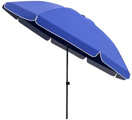 Generico Ombrellone da Spiaggia da 240 cm, Altezza Regolabile Ombrellone da Esterno Inclinabile Protezione UV 50+, Ombrellone da Piscina da Giardino Patio
